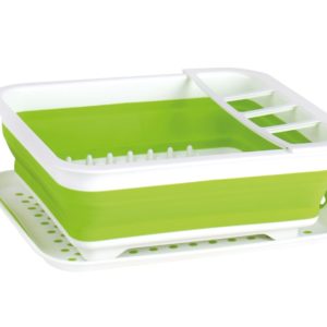 Taitettava astiankuivausteline Valkoinen/lime-0